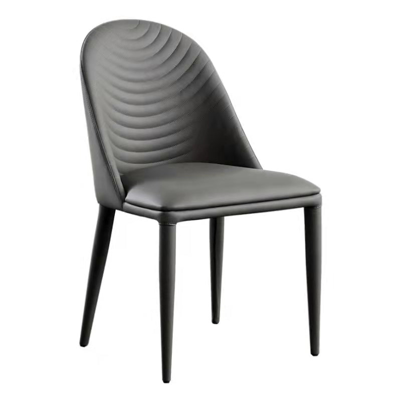 Contemporary Metal Dining Room Chairs Upholstered Armless Dining Chairs for Home Use