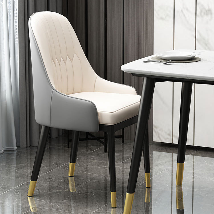 Chaise en métal de Style Glam européen, ensemble de fauteuils à dossier solide pour cuisine et salle à manger