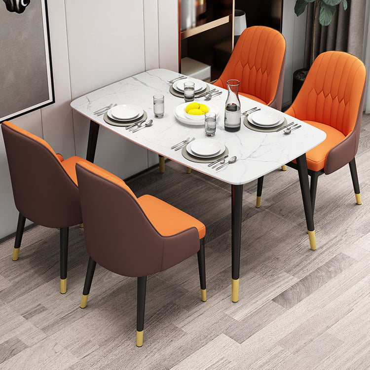 Chaise en métal de Style Glam européen, ensemble de fauteuils à dossier solide pour cuisine et salle à manger