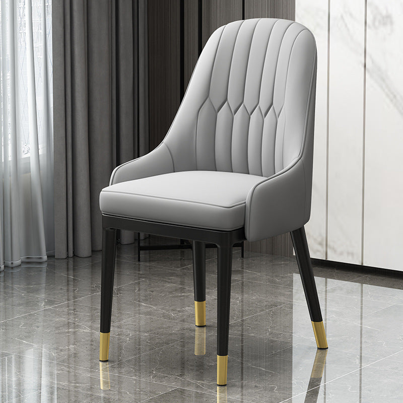 Chaise en métal de Style Glam européen, ensemble de fauteuils à dossier solide pour cuisine et salle à manger