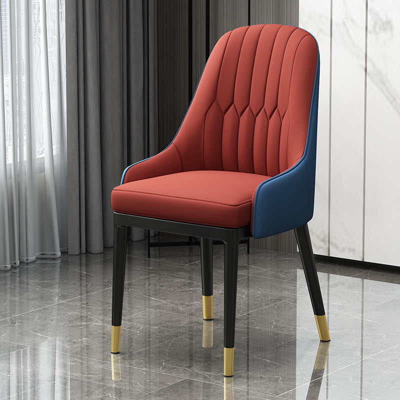 Chaise en métal de Style Glam européen, ensemble de fauteuils à dossier solide pour cuisine et salle à manger
