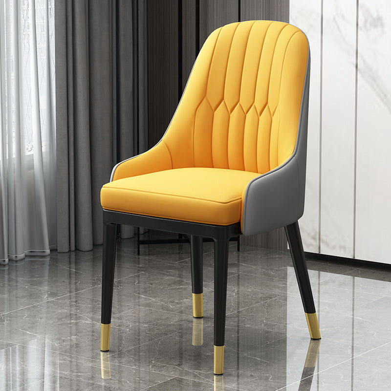 Chaise en métal de Style Glam européen, ensemble de fauteuils à dossier solide pour cuisine et salle à manger