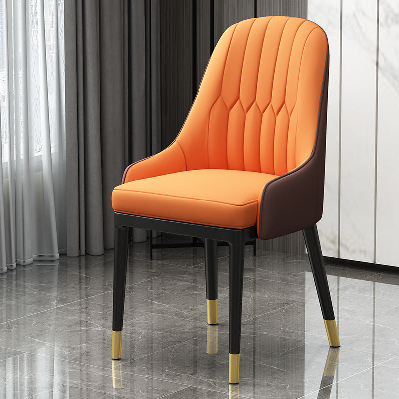 Chaise en métal de Style Glam européen, ensemble de fauteuils à dossier solide pour cuisine et salle à manger