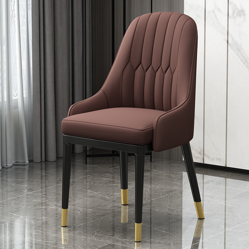 Chaise en métal de Style Glam européen, ensemble de fauteuils à dossier solide pour cuisine et salle à manger