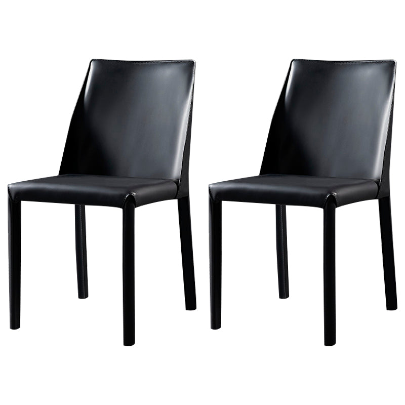 Chaise d'appoint en cuir de selle de restaurant de style design, finition mate, chaise de salle à manger Parsons