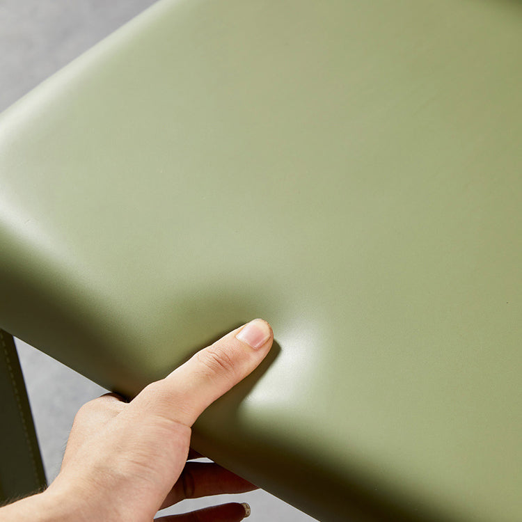 Chaise d'appoint en cuir de selle de restaurant de style design, finition mate, chaise de salle à manger Parsons