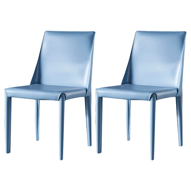 Chaise d'appoint en cuir de selle de restaurant de style design, finition mate, chaise de salle à manger Parsons