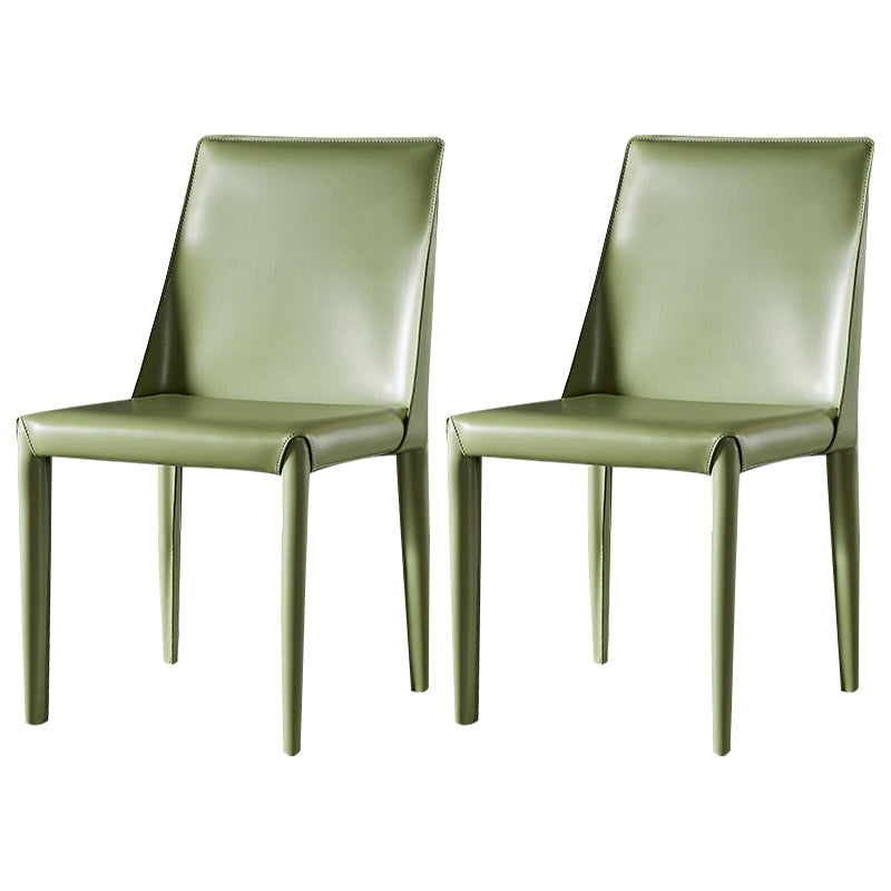 Chaise d'appoint en cuir de selle de restaurant de style design, finition mate, chaise de salle à manger Parsons