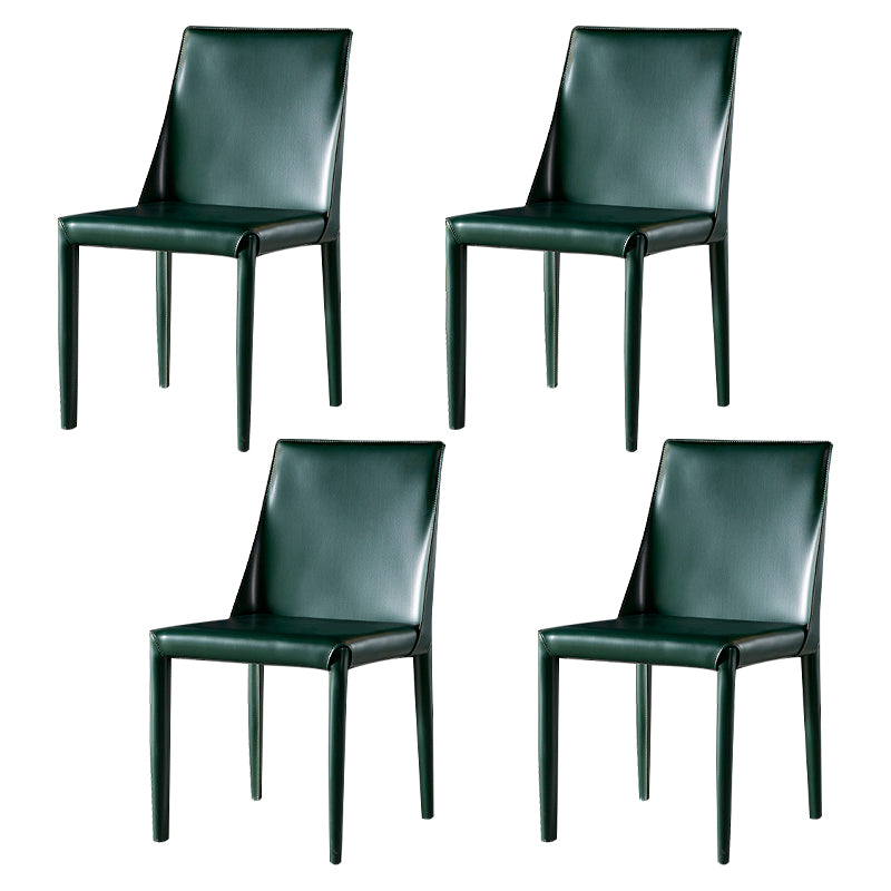 Chaise d'appoint en cuir de selle de restaurant de style design, finition mate, chaise de salle à manger Parsons