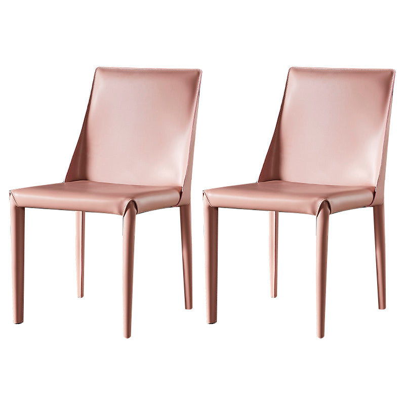Chaise d'appoint en cuir de selle de restaurant de style design, finition mate, chaise de salle à manger Parsons