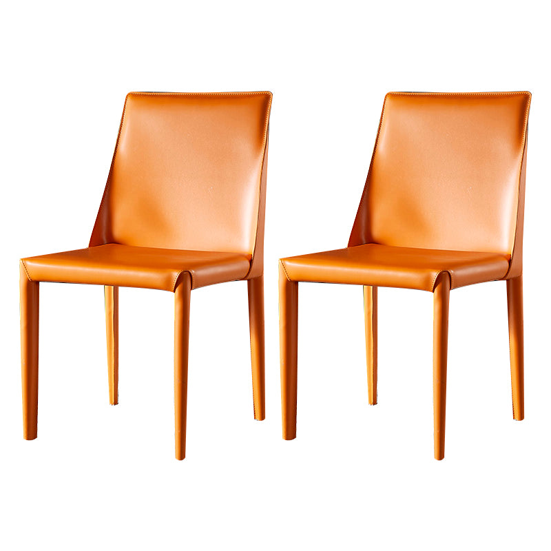 Chaise d'appoint en cuir de selle de restaurant de style design, finition mate, chaise de salle à manger Parsons