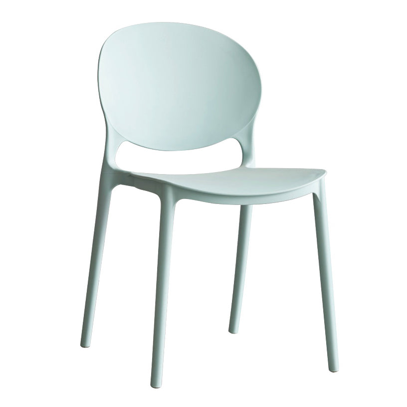 Scandinavian Armless Dining Chairs Plastic Indoor Stackable Open Back Side Chair