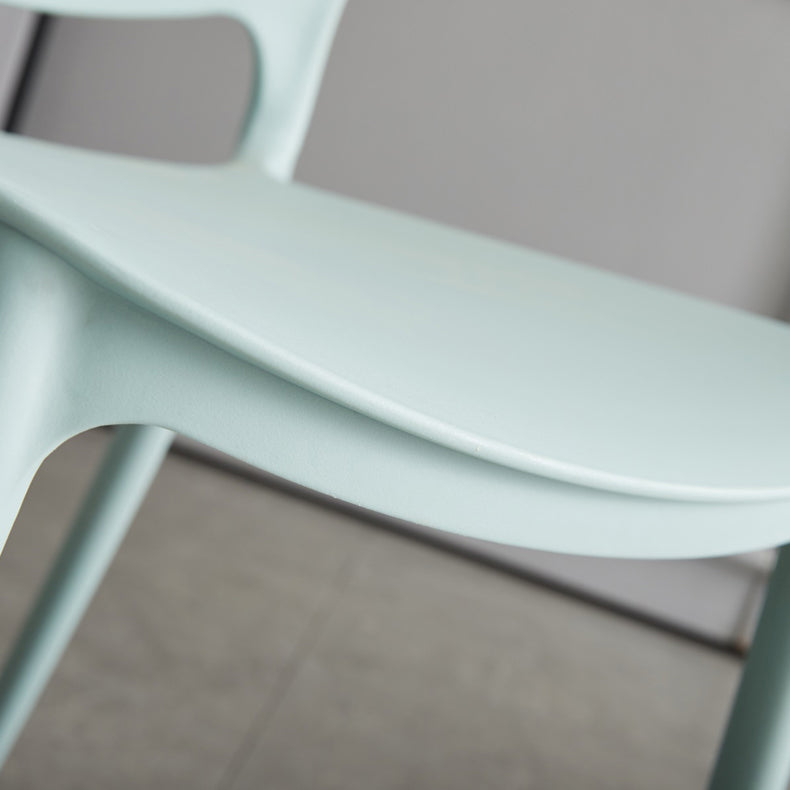 Scandinavian Armless Dining Chairs Plastic Indoor Stackable Open Back Side Chair