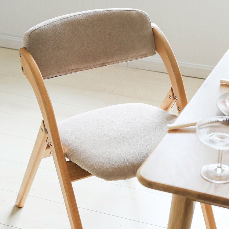Home Scandinavian Side Chair Upholstered Open Back Wood Folding Dining Room Chair