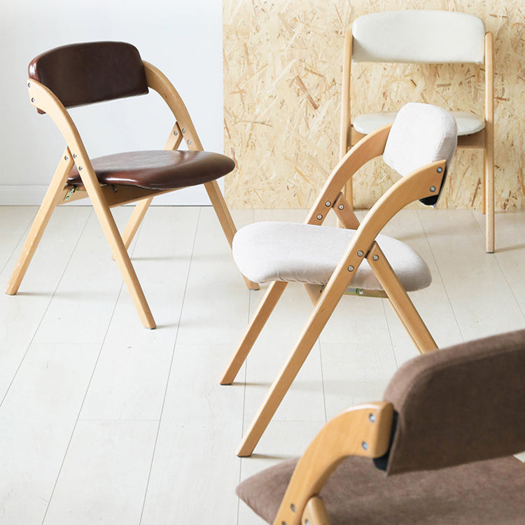 Home Scandinavian Side Chair Upholstered Open Back Wood Folding Dining Room Chair