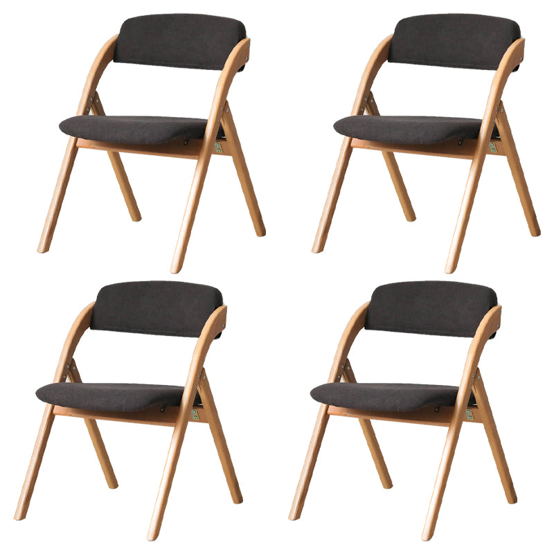 Home Scandinavian Side Chair Upholstered Open Back Wood Folding Dining Room Chair