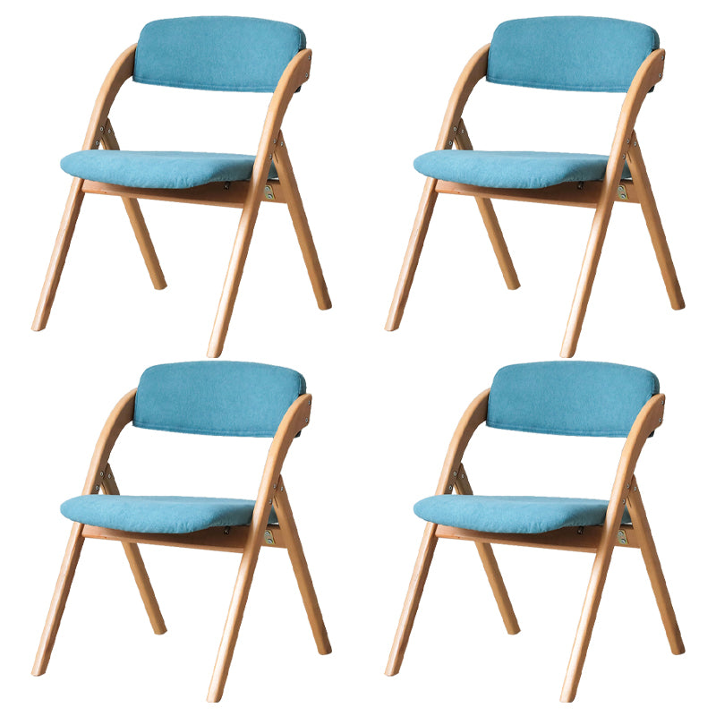 Home Scandinavian Side Chair Upholstered Open Back Wood Folding Dining Room Chair