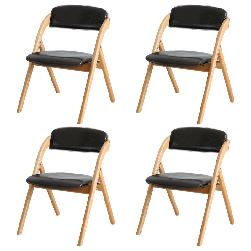 Home Scandinavian Side Chair Upholstered Open Back Wood Folding Dining Room Chair