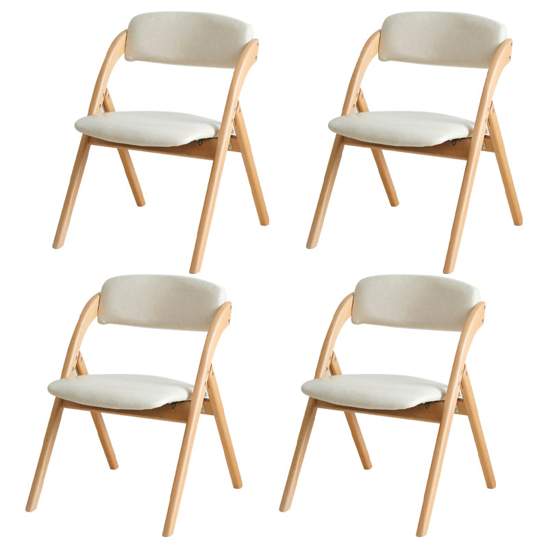 Home Scandinavian Side Chair Upholstered Open Back Wood Folding Dining Room Chair