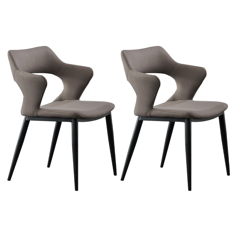 Contemporary Metal Dining Room Chairs Linen Fabric Dining Chair for Home Use