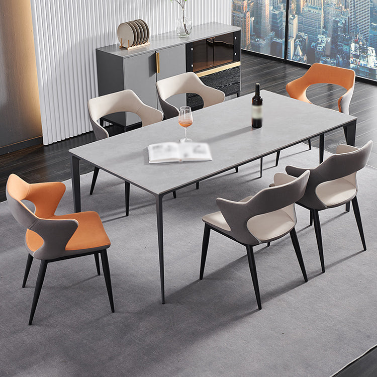 Contemporary Metal Dining Room Chairs Linen Fabric Dining Chair for Home Use