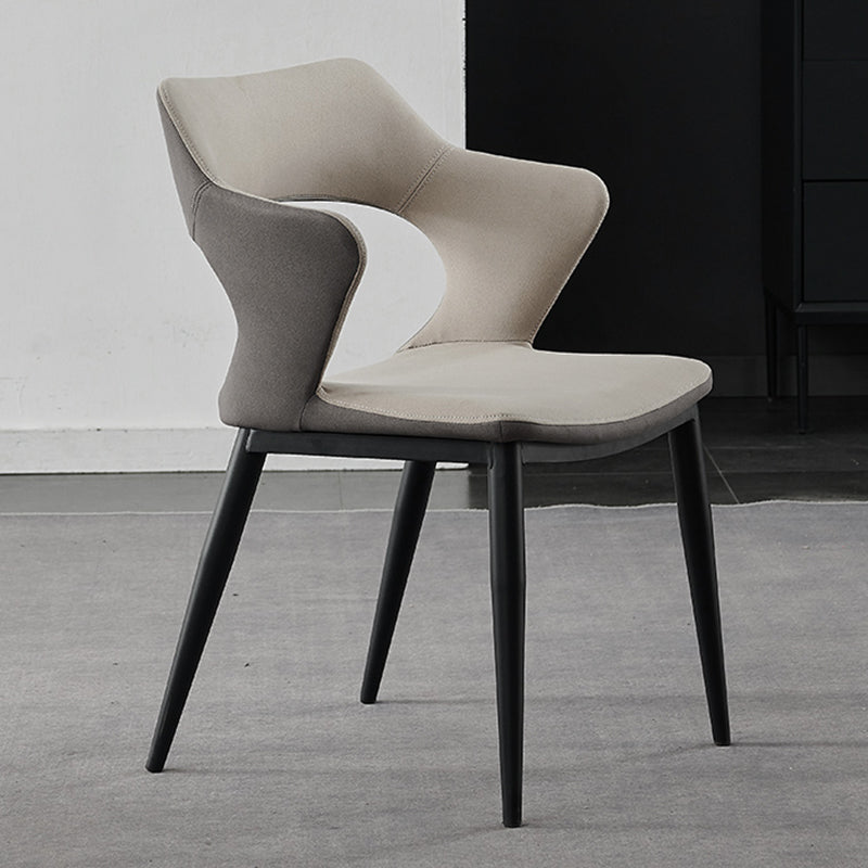 Contemporary Metal Dining Room Chairs Linen Fabric Dining Chair for Home Use
