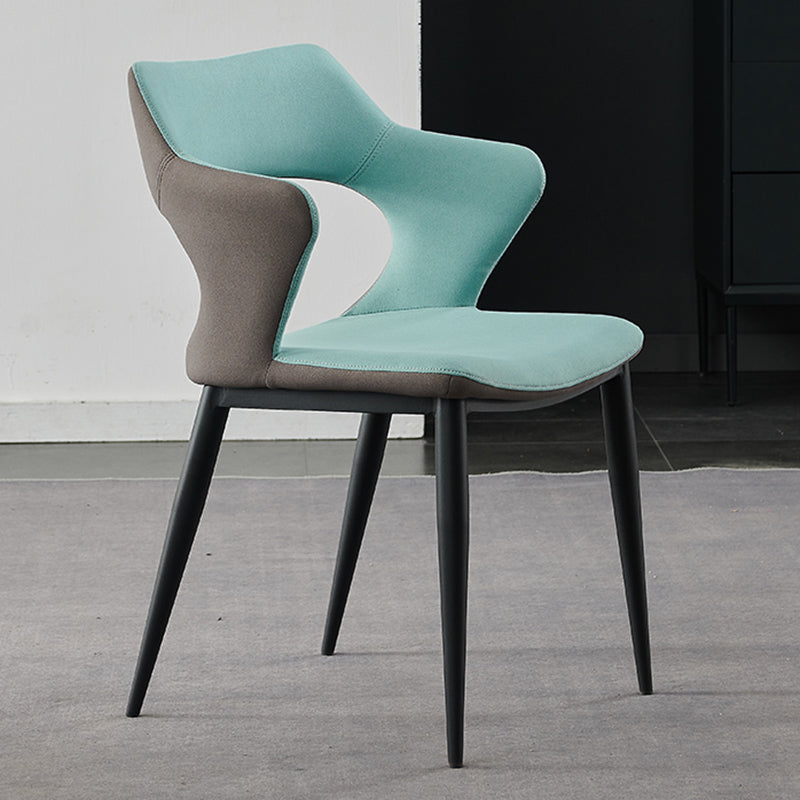 Contemporary Metal Dining Room Chairs Linen Fabric Dining Chair for Home Use