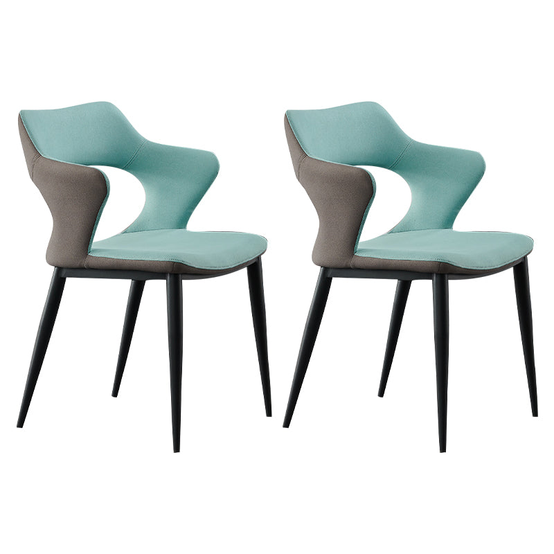 Contemporary Metal Dining Room Chairs Linen Fabric Dining Chair for Home Use