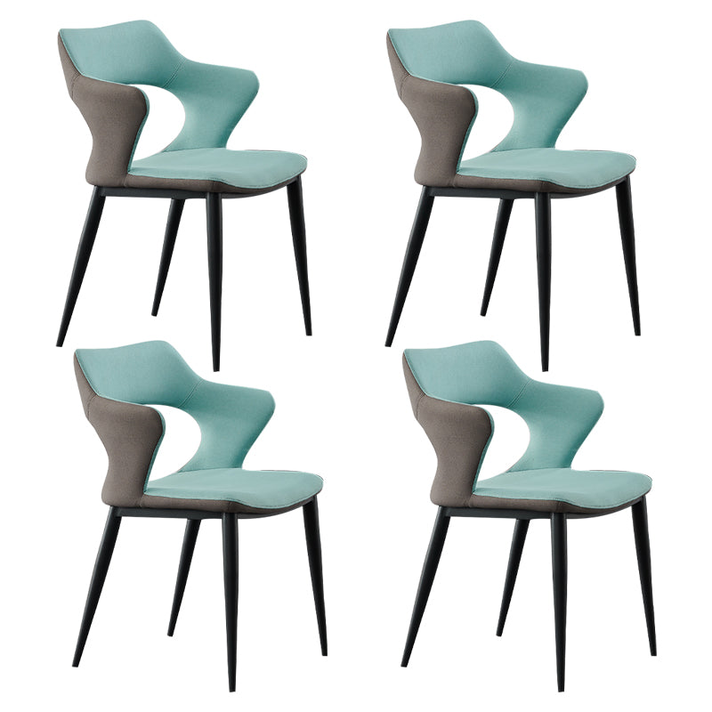 Contemporary Metal Dining Room Chairs Linen Fabric Dining Chair for Home Use