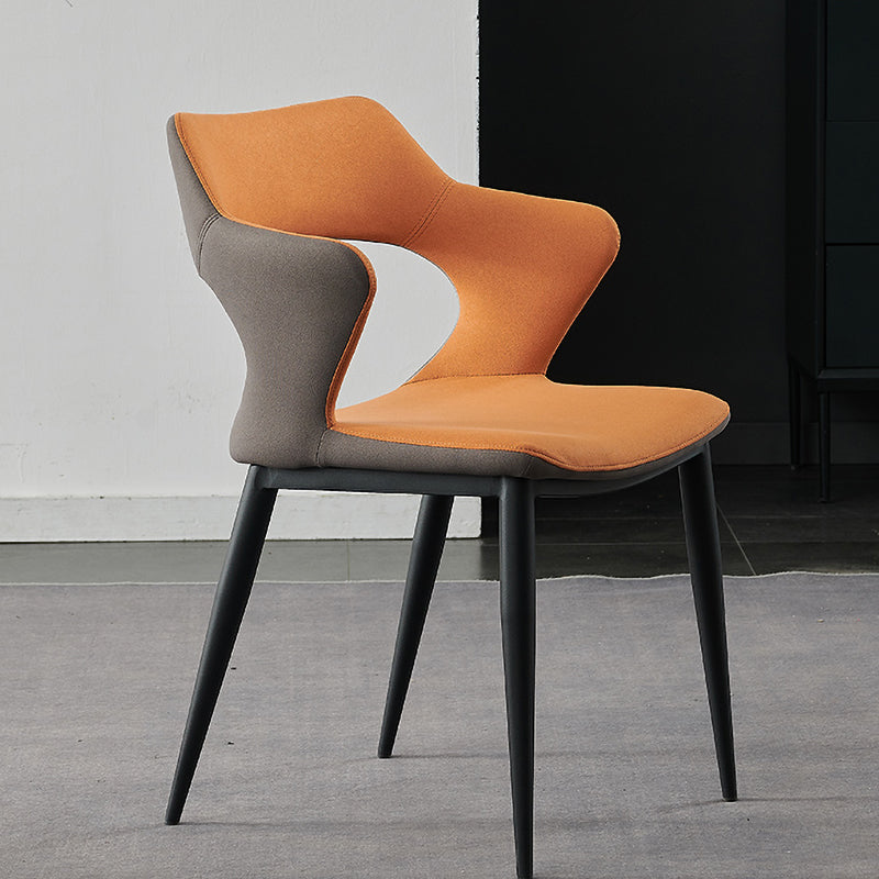 Contemporary Metal Dining Room Chairs Linen Fabric Dining Chair for Home Use
