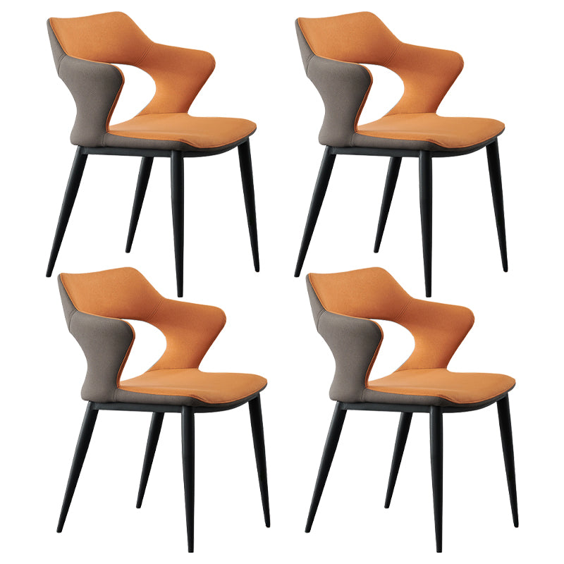 Contemporary Metal Dining Room Chairs Linen Fabric Dining Chair for Home Use