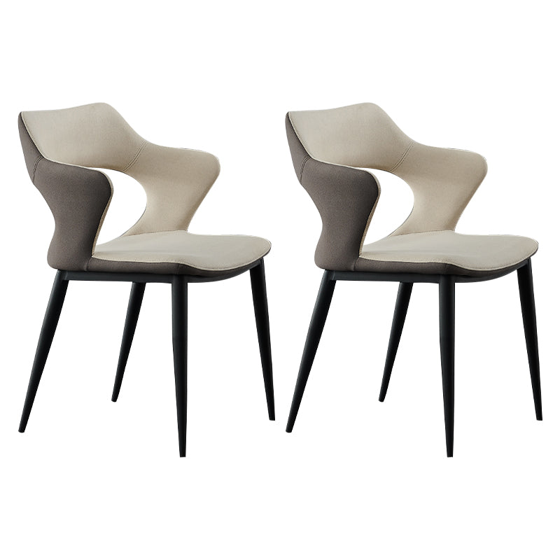 Contemporary Metal Dining Room Chairs Linen Fabric Dining Chair for Home Use