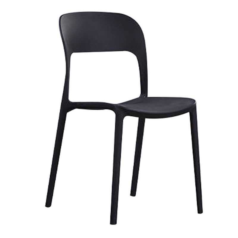 Scandinavian Armless Dining Chairs Plastic Indoor Open Back Side Chair