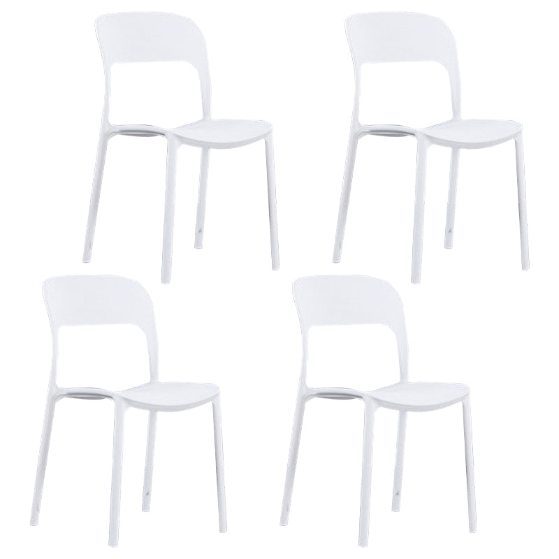 Scandinavian Armless Dining Chairs Plastic Indoor Open Back Side Chair