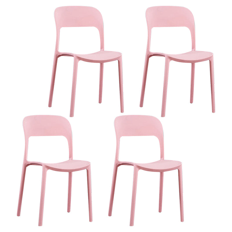 Scandinavian Armless Dining Chairs Plastic Indoor Open Back Side Chair