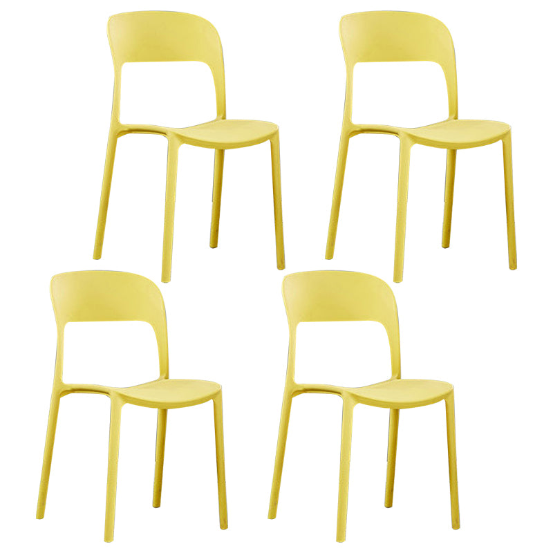 Scandinavian Armless Dining Chairs Plastic Indoor Open Back Side Chair