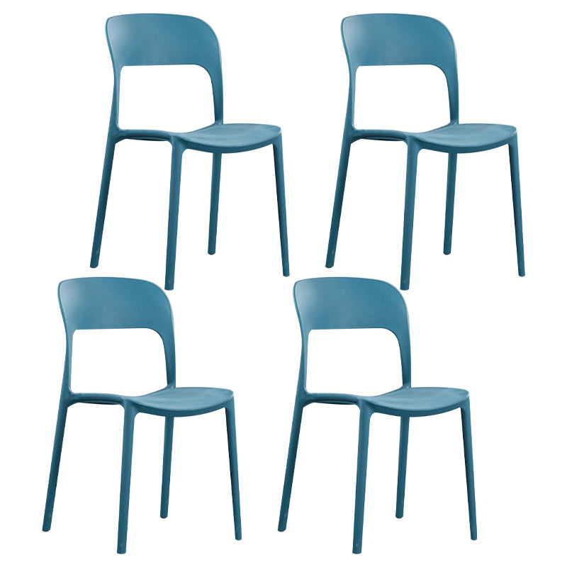 Chaises de salle à manger sans bras scandinaves, chaise latérale à dossier ouvert d'intérieur en plastique