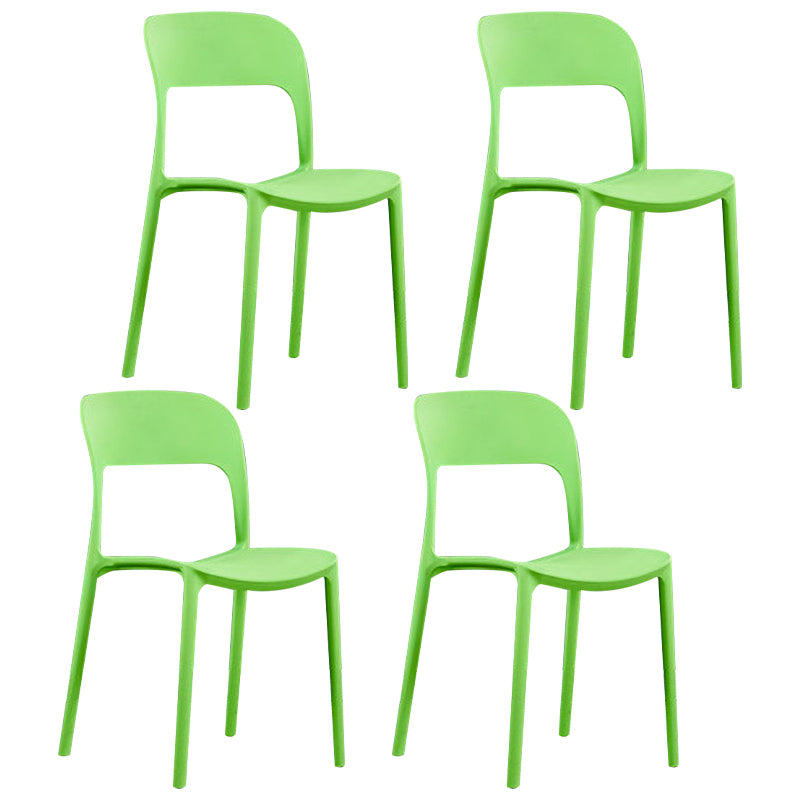 Chaises de salle à manger sans bras scandinaves, chaise latérale à dossier ouvert d'intérieur en plastique
