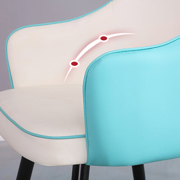 Chaise de salle à manger en métal de style scandinave, chaise d'appoint à dossier ouvert avec accoudoirs