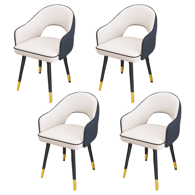 Scandinavian Style Metal Dining Chair Dining Room Open Back Dining Side Chair with Arm