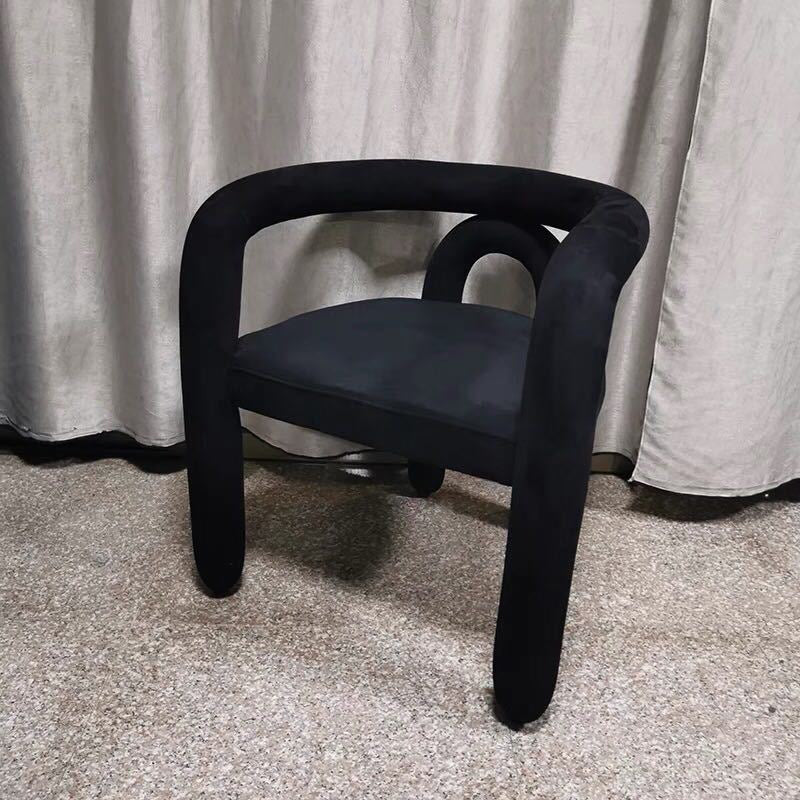 Glam Style Design Cashmere Chair Fork Bone Back Arm Kitchen Dining Chairs