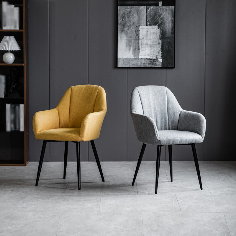 Contemporary Metal Dining Room Chairs Upholstered Armchair for Restaurant Use