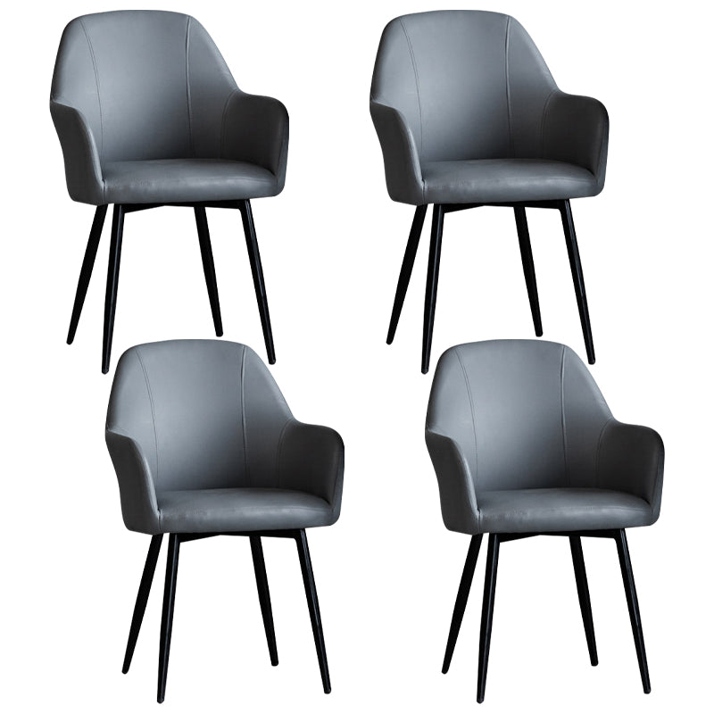 Contemporary Metal Dining Room Chairs Upholstered Armchair for Restaurant Use