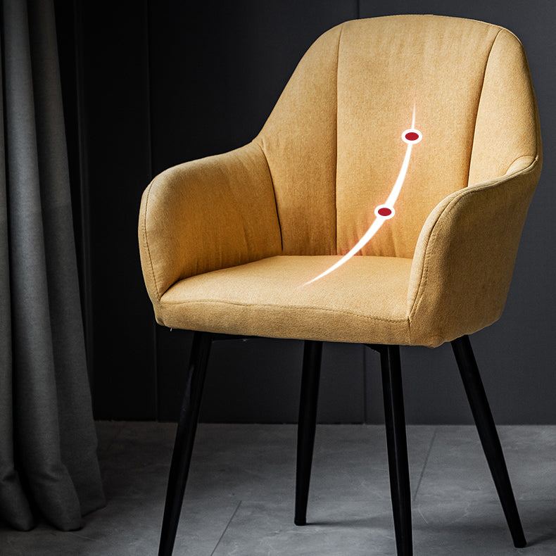 Contemporary Metal Dining Room Chairs Upholstered Armchair for Restaurant Use