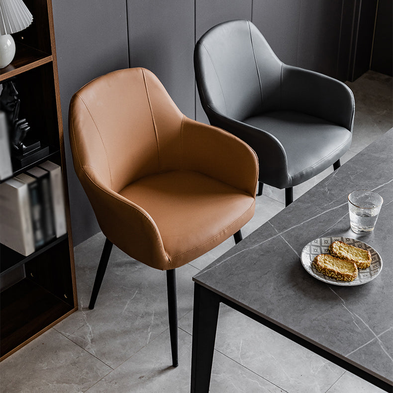 Contemporary Metal Dining Room Chairs Upholstered Armchair for Restaurant Use