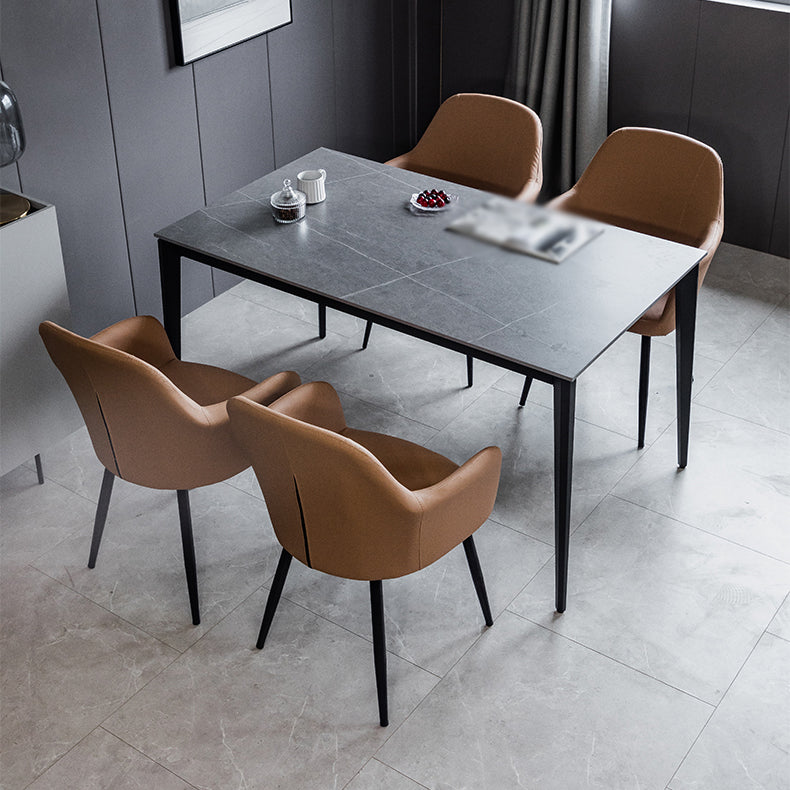 Contemporary Metal Dining Room Chairs Upholstered Armchair for Restaurant Use