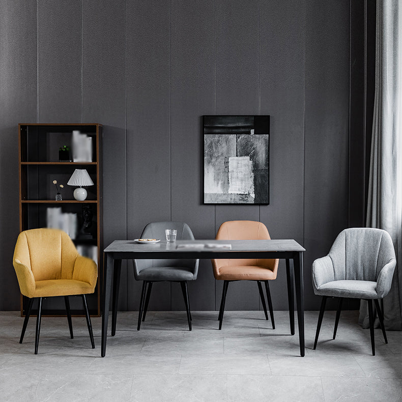 Contemporary Metal Dining Room Chairs Upholstered Armchair for Restaurant Use