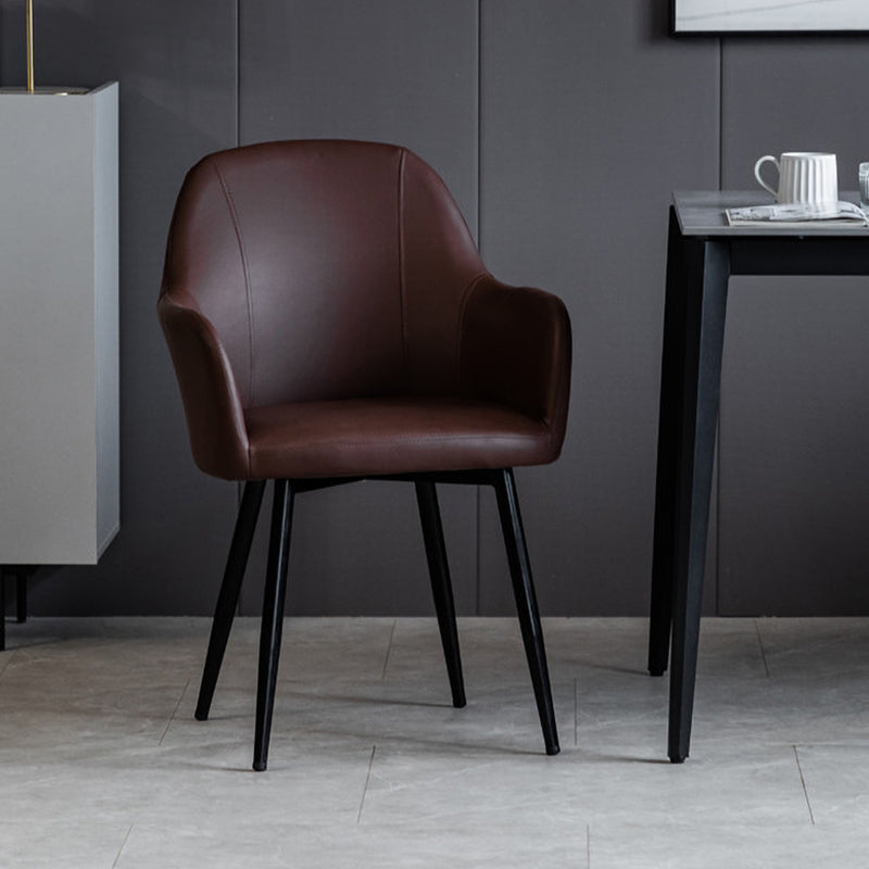 Contemporary Metal Dining Room Chairs Upholstered Armchair for Restaurant Use
