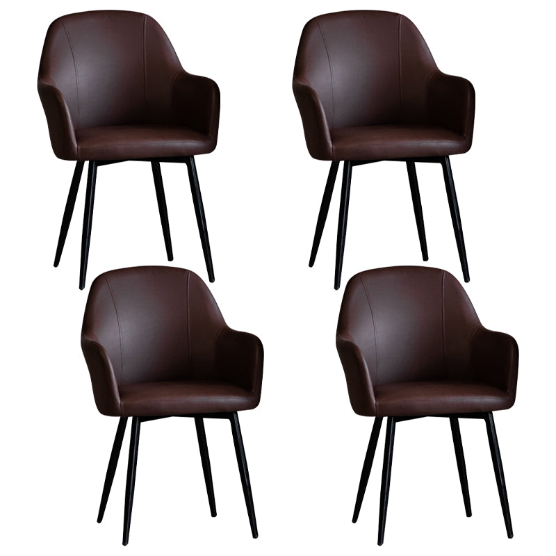 Contemporary Metal Dining Room Chairs Upholstered Armchair for Restaurant Use