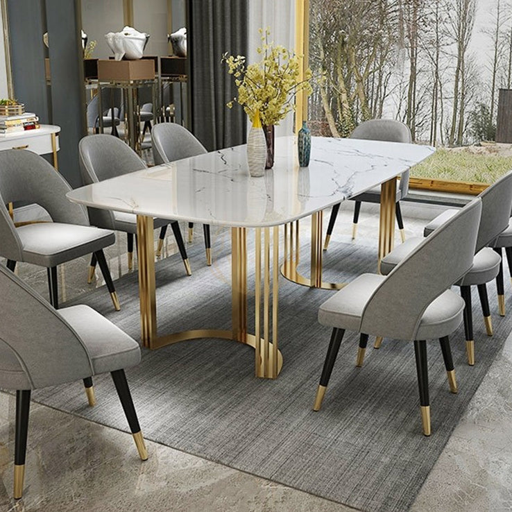Traditional Luxury Dining Table Stainless Steel Dining Room Collection for Indoor